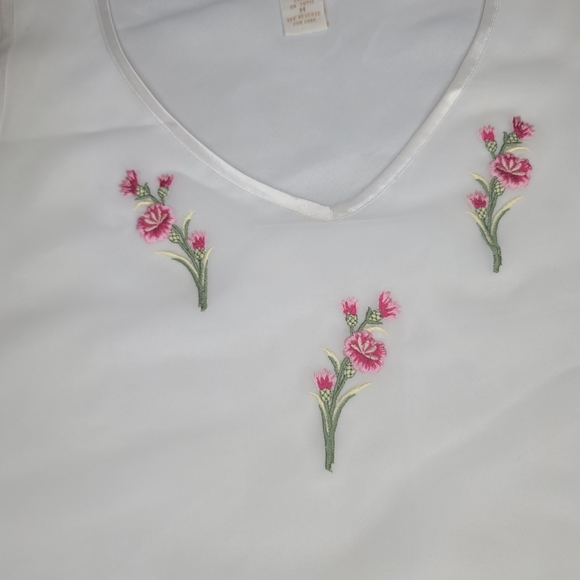 Victorias secret gold label vintage layered sheer floral embroidered crop top M - Picture 2 of 7